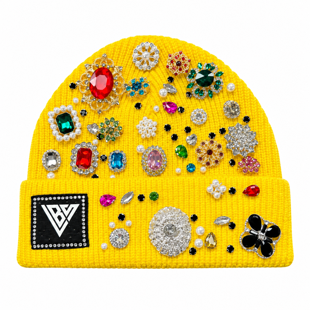Valabasas Jackpot 2.0 Beanie Yellow — front flat lay