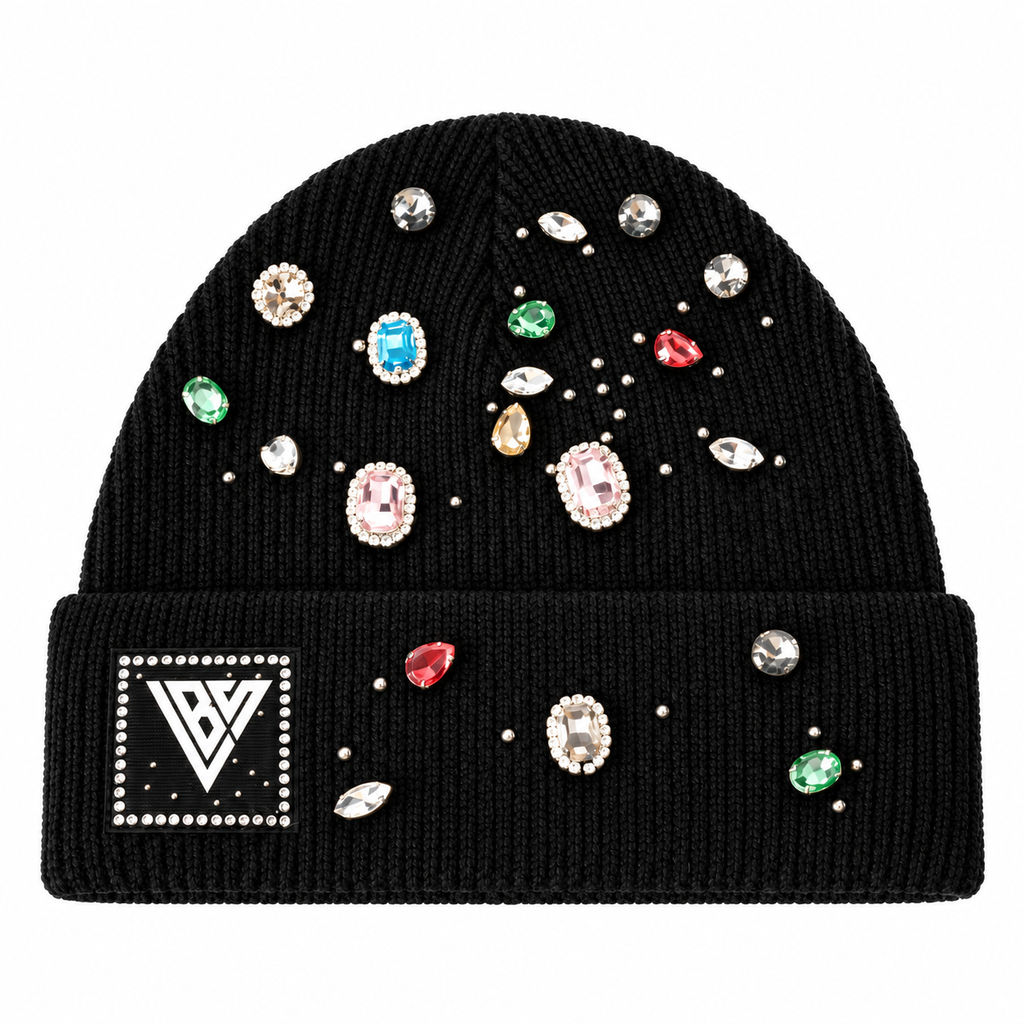 Valabasas Jackpot Beanie Black — front flat lay