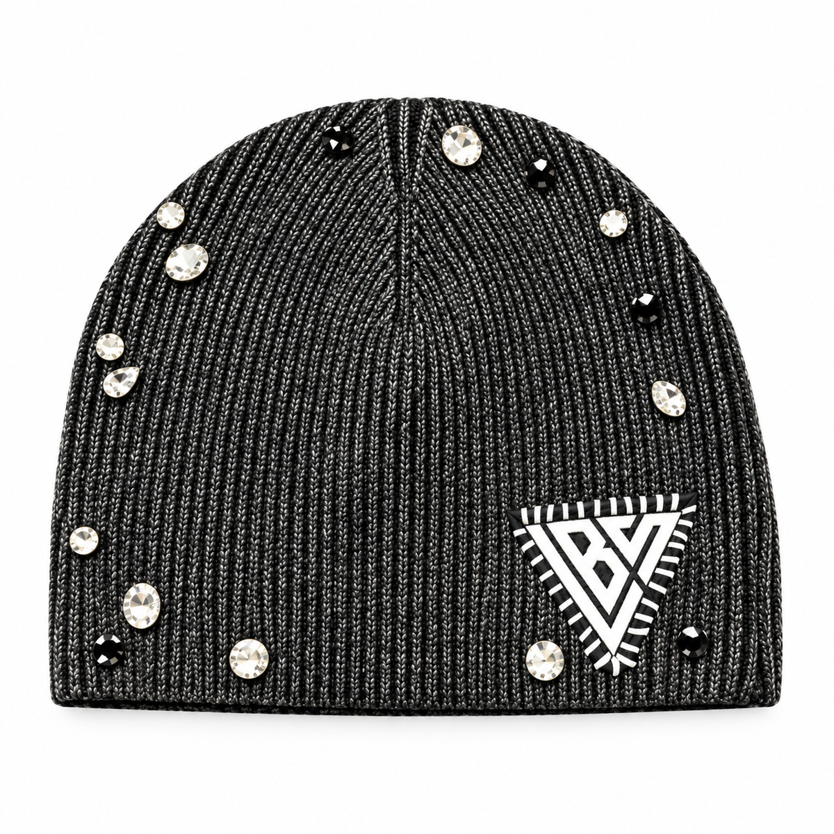 WAX WEB BLACK BEANIE — front flat lay