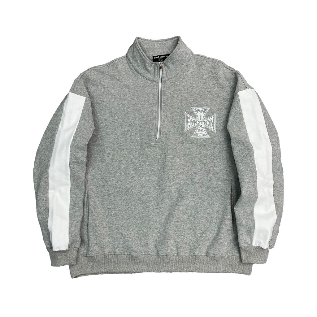 MIXED EMOTION | GREY QUARTER HOODIE FRONT