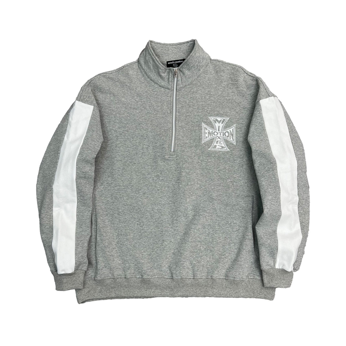 MIXED EMOTION | GREY QUARTER HOODIE FRONT