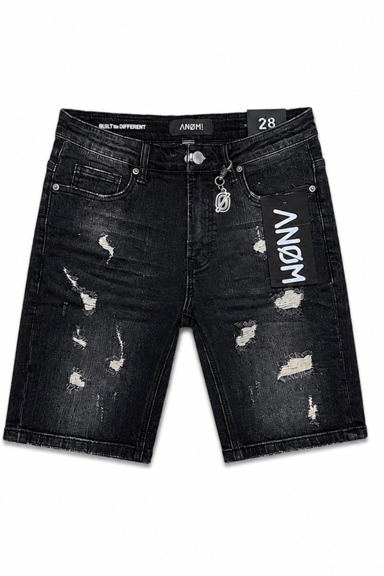 ANOM| SCAR DENIM SHORTS VINTAGE BLACK