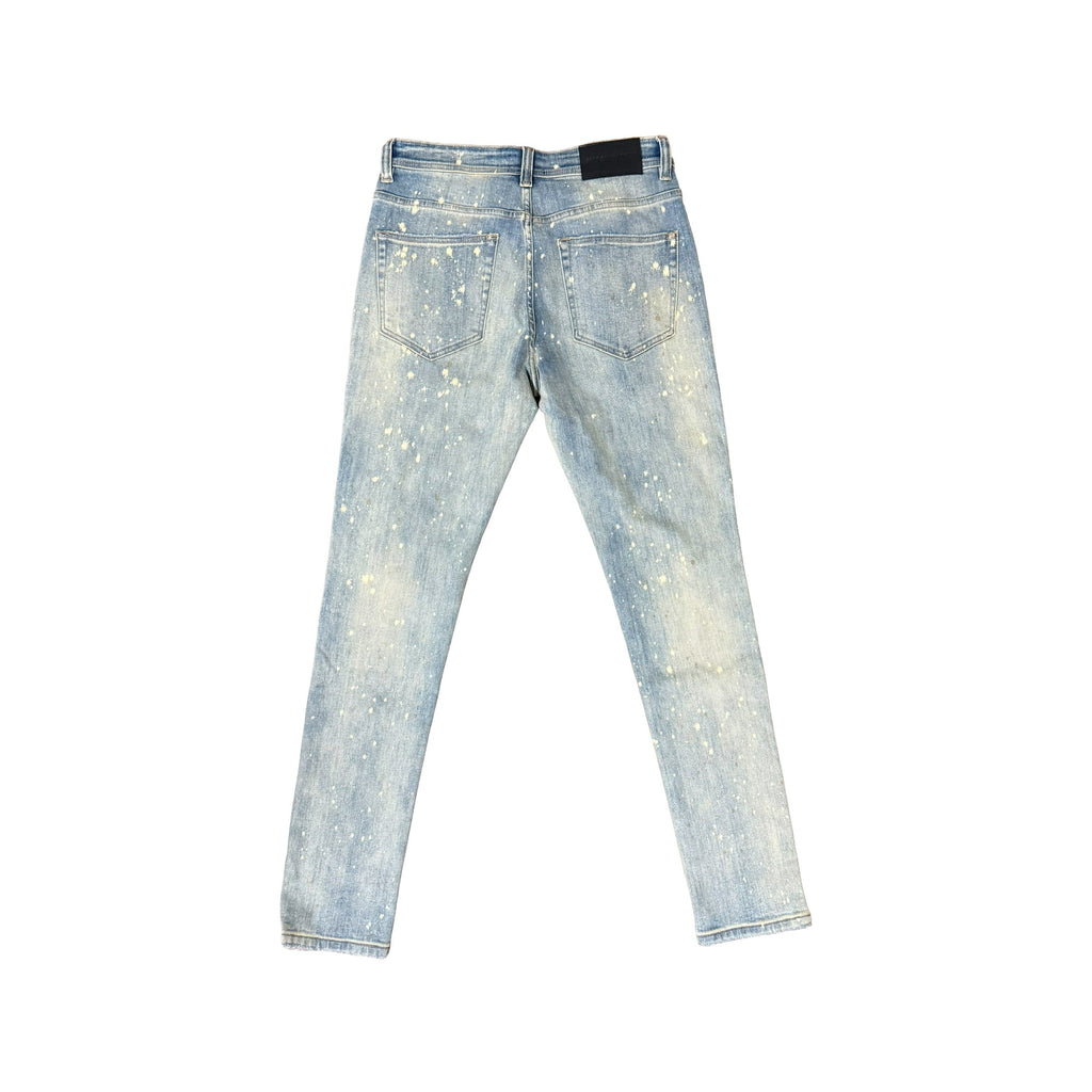 GHST WRLD Static Skinny Jeans in Bleach Wash - back flat lay
