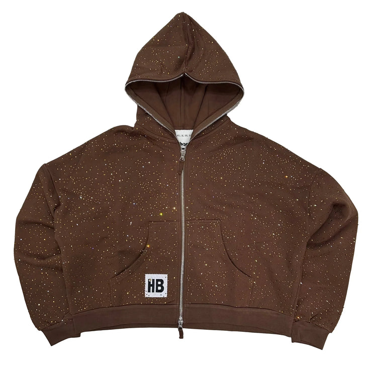 HYPEBOYS| BROWN BLING HOODIE