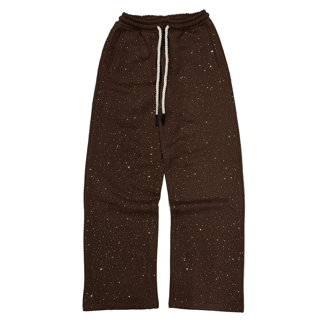 HYPEBOYS| BROWN BLING SWEATPANTS