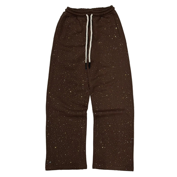 HYPEBOYS| BROWN BLING SWEATPANTS