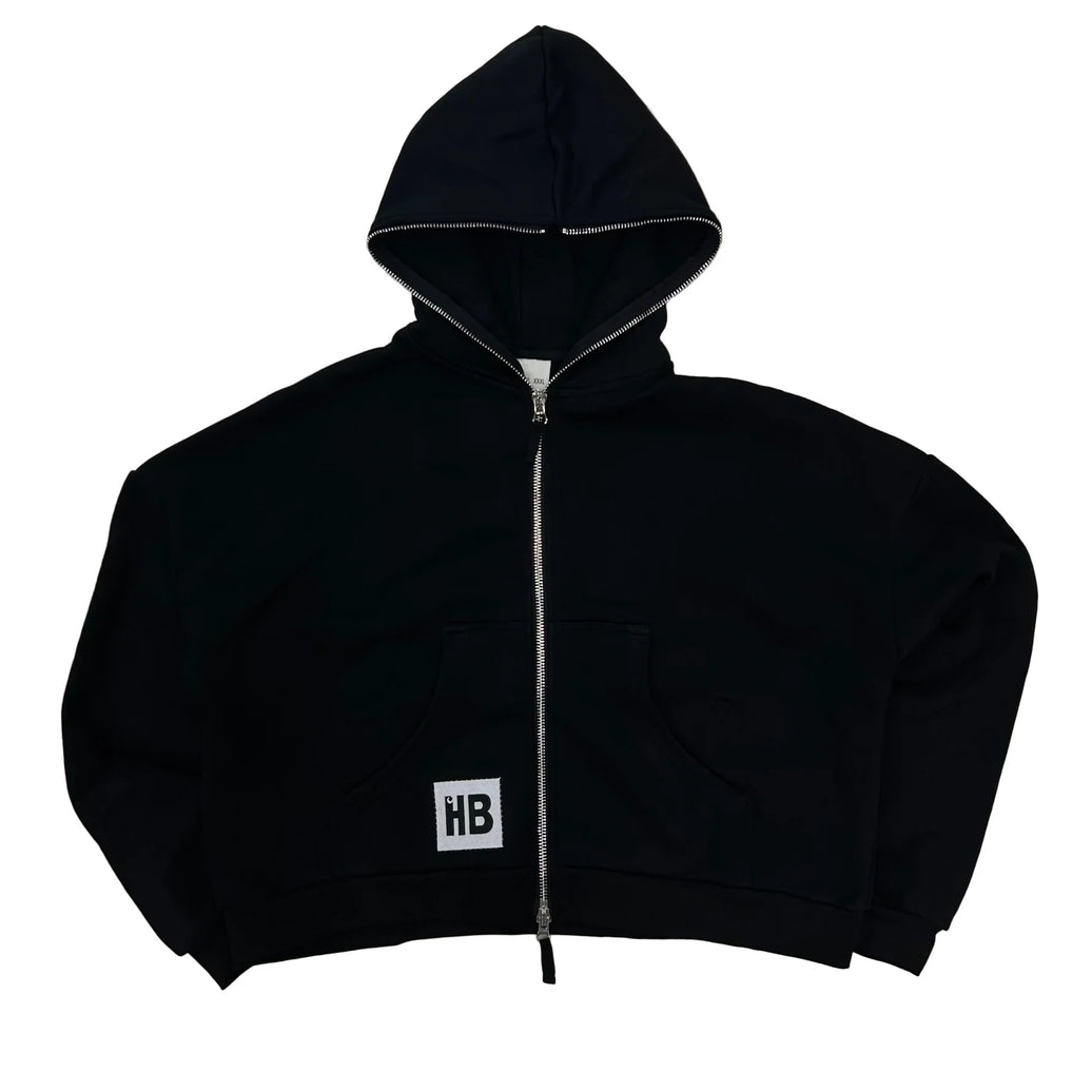 HYPEBOYS| BLACK DOUBLE ZIP UP HOODIE