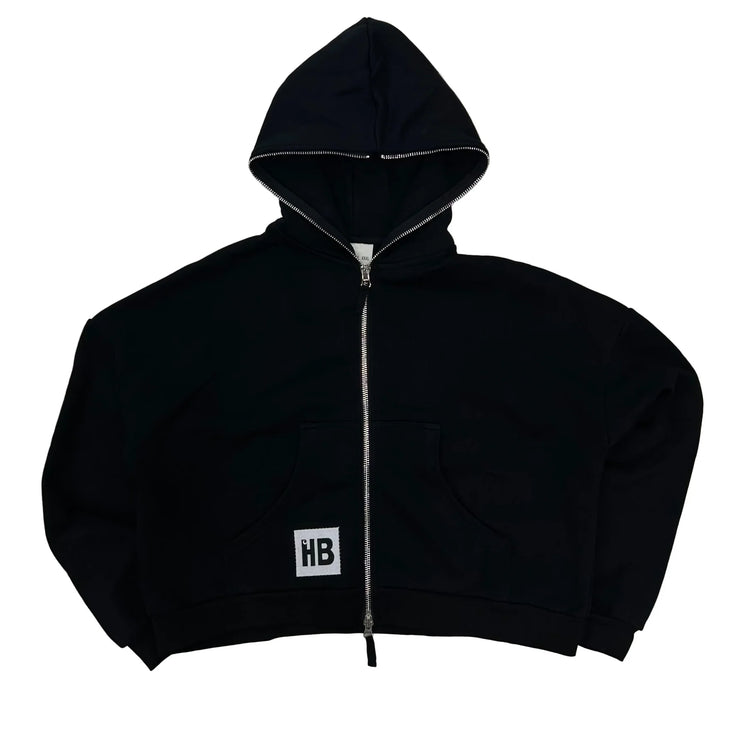 HYPEBOYS| BLACK DOUBLE ZIP UP HOODIE