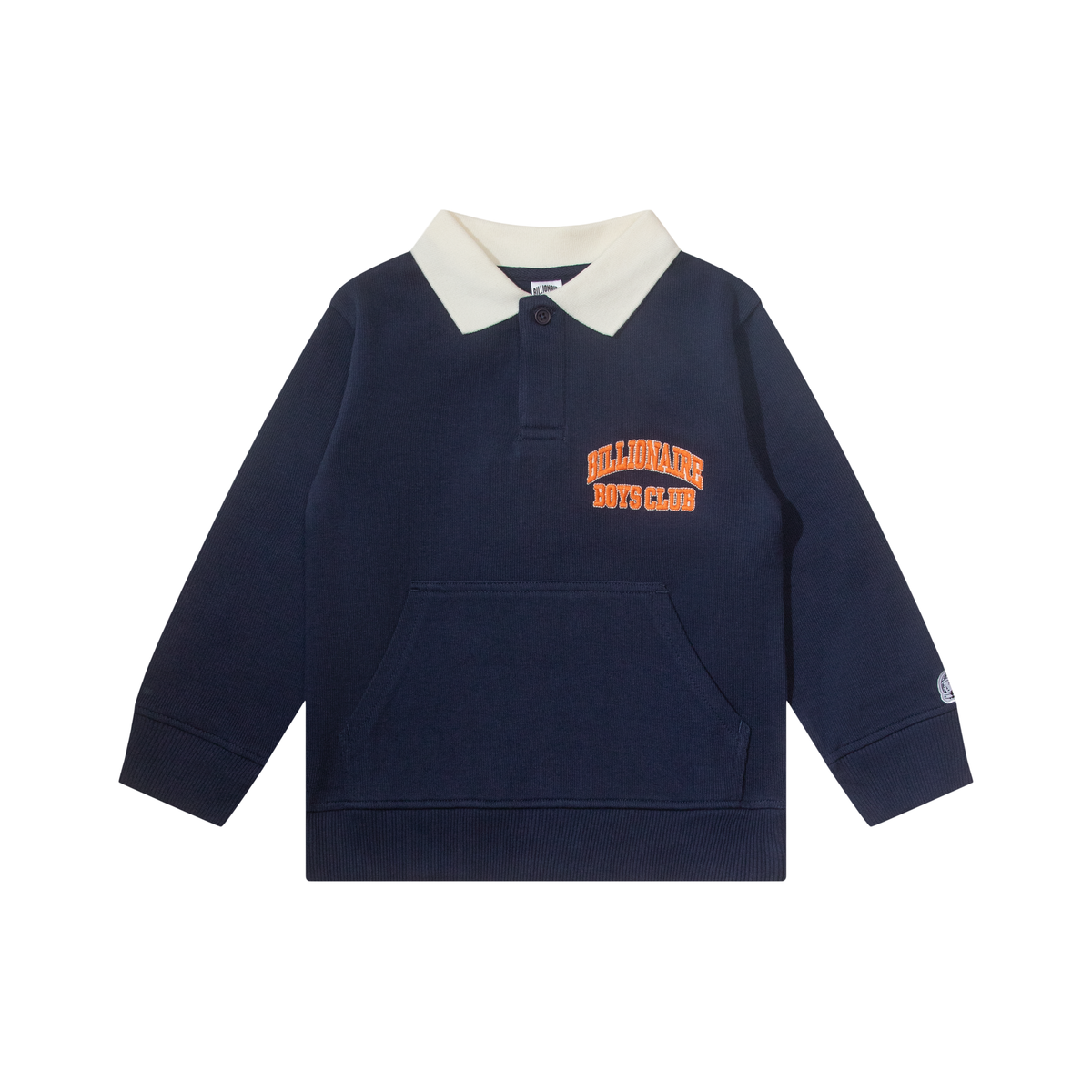 KIDS BB KIRI LONG SLEEVE POLO navy blazer front view