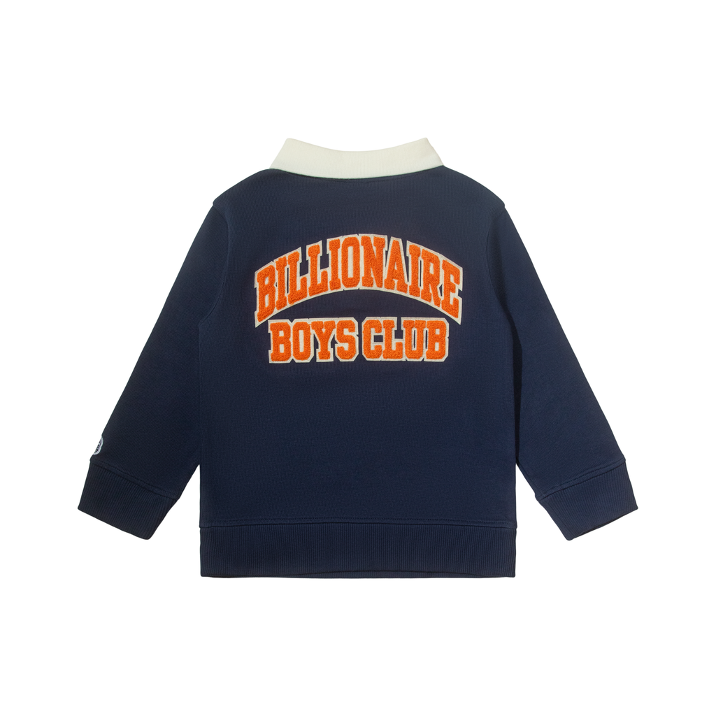 KIDS BB KIRI LONG SLEEVE POLO navy blazer back view