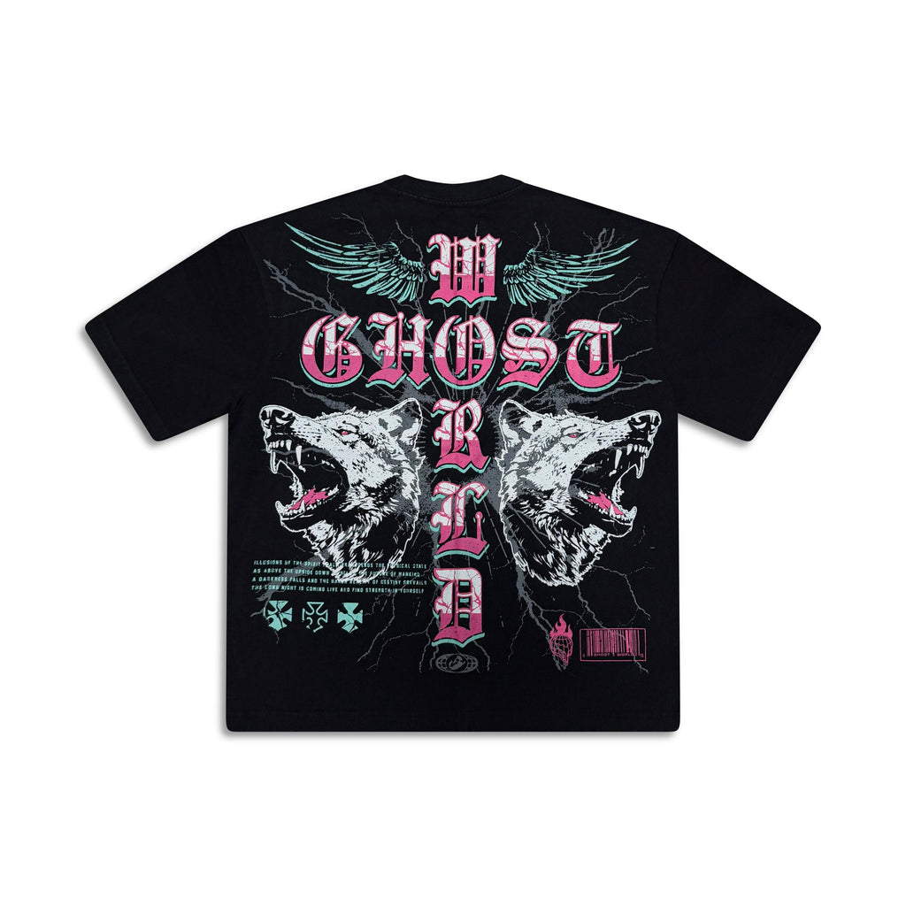 GHST WRLD | WOLFPACK TEE - BLACK - back flat lay