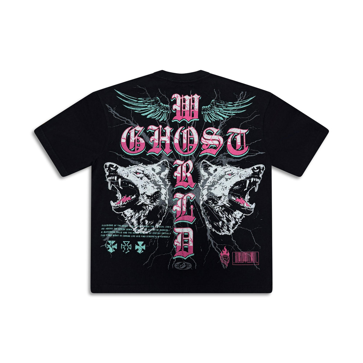 GHST WRLD | WOLFPACK TEE - BLACK - back flat lay