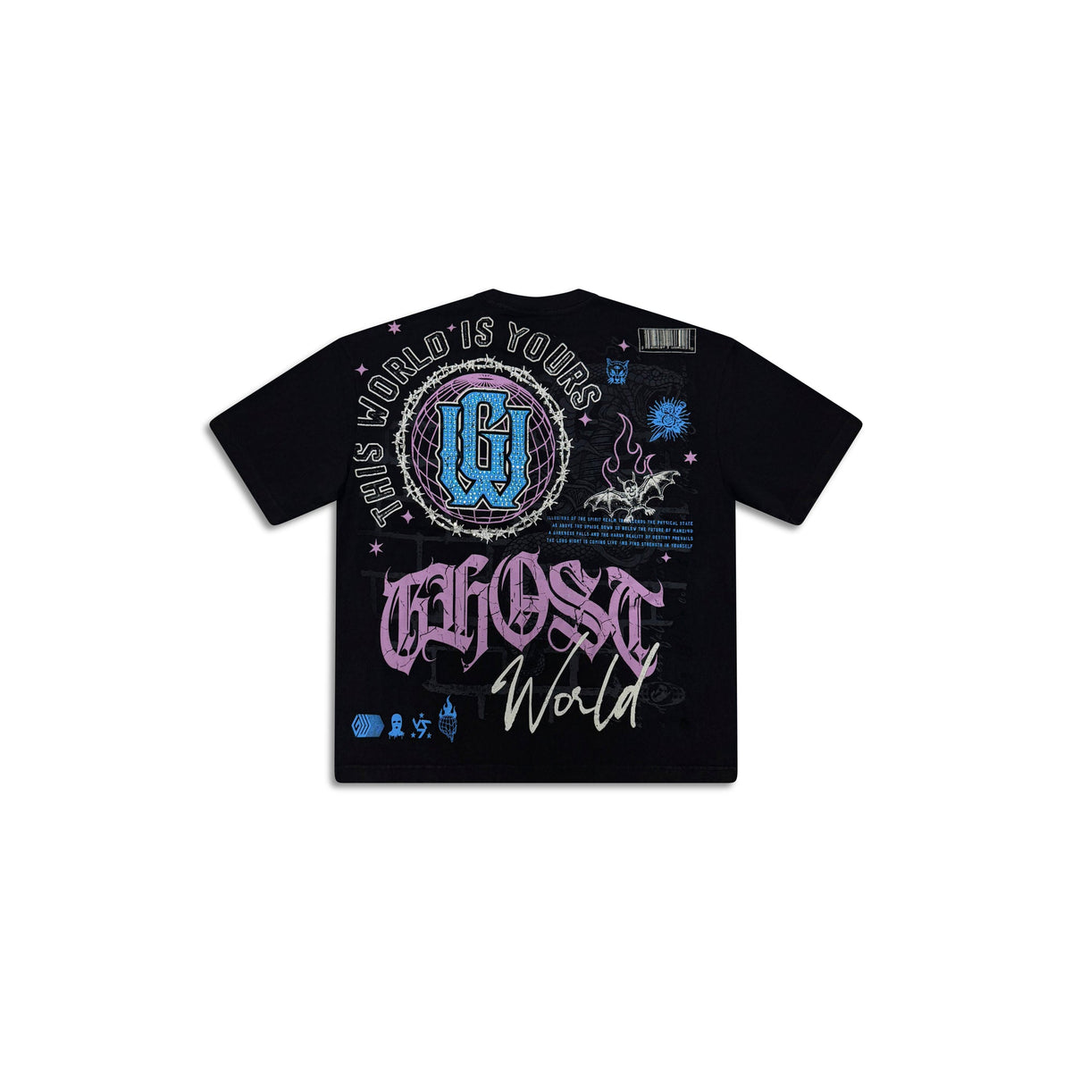 GHST WRLD This World Tee in Black - back flat lay