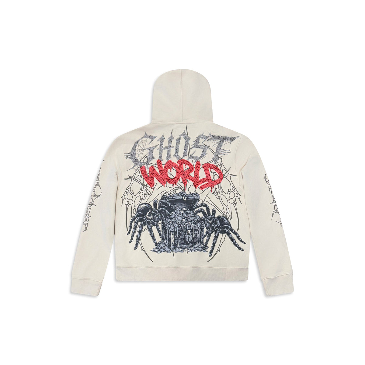 GHST WRLD Treasure Hoodie in Bone - back flat lay