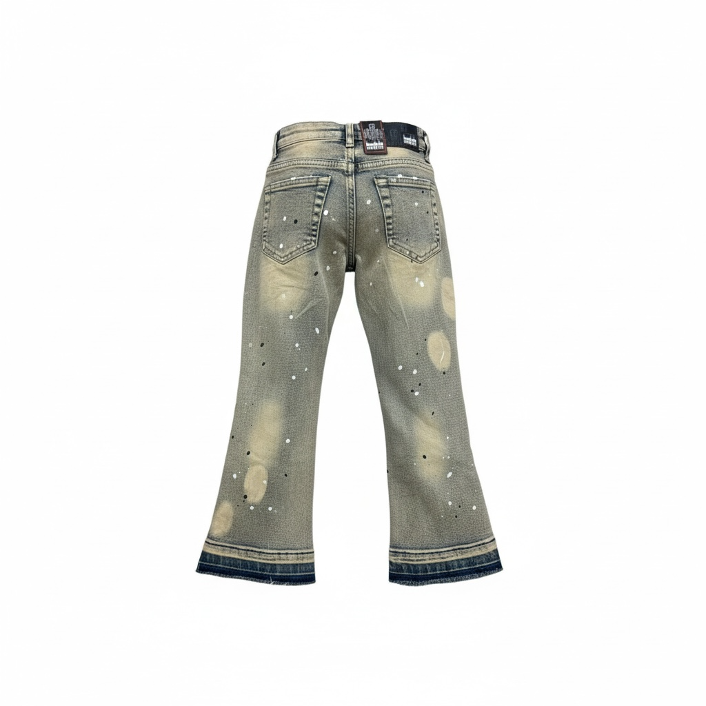 DENIMICITY| KIDS BLEACH VINTAGE WASH STACKED JEAN