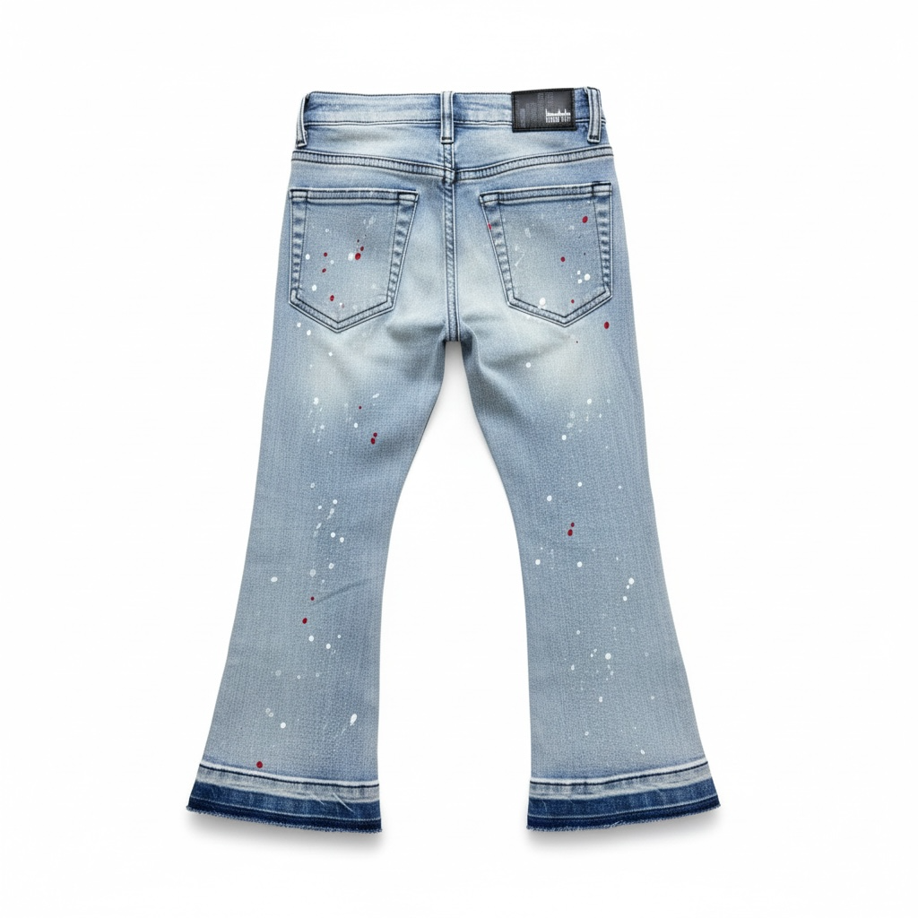DENIMICITY| KIDS LIGHT BLUE WASH STACKED JEAN