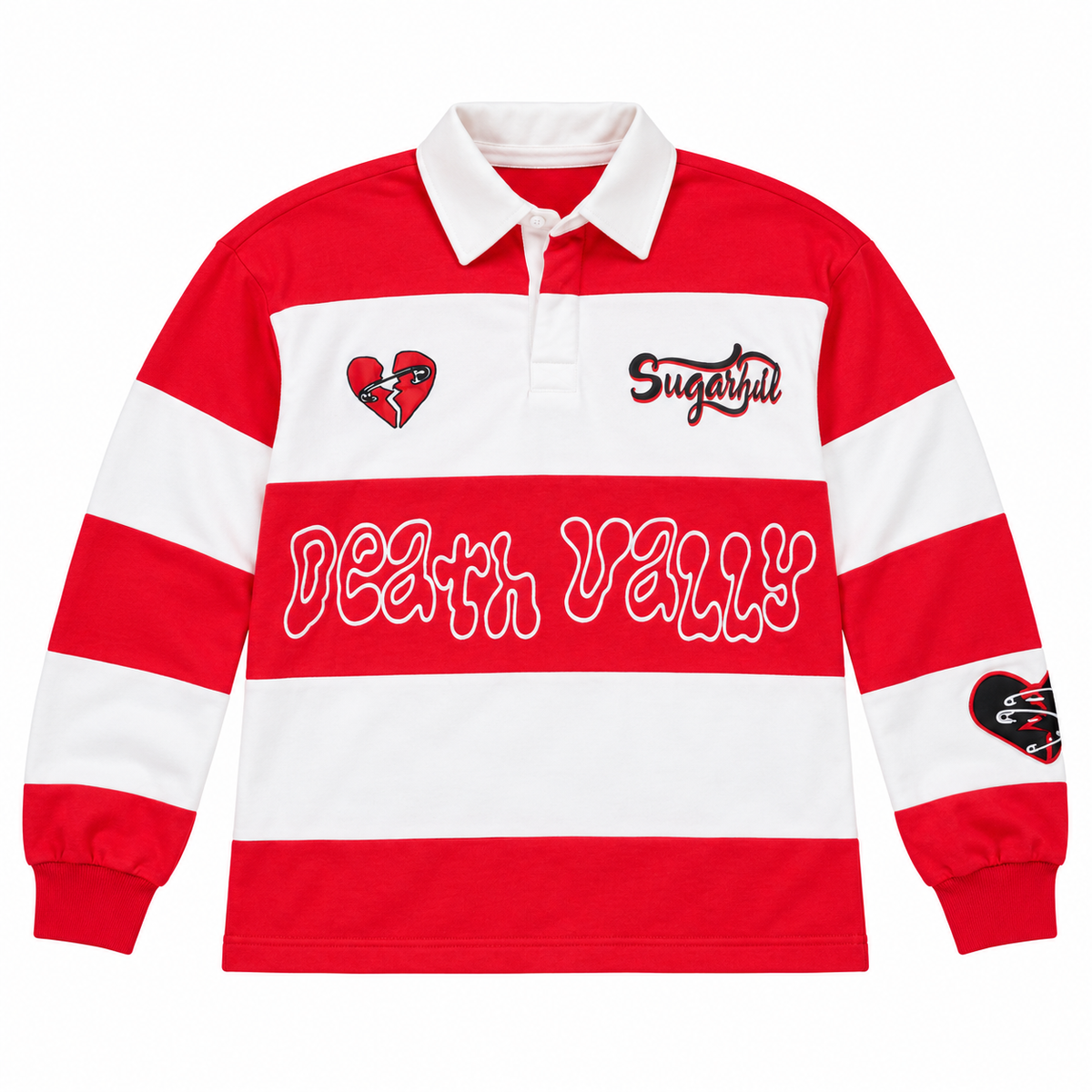 SUGARHILL TOGETHER POLO - RED/WHITE front product flat lay