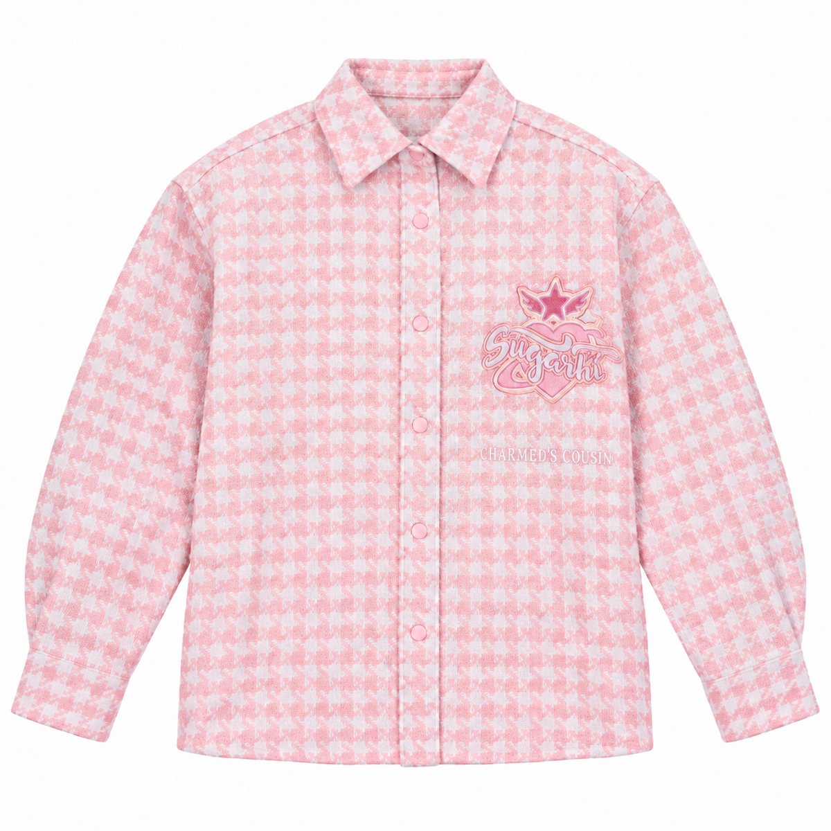 SUGARHILL CHARMED BUTTON-UP SHIRT - SALMON front product flat lay