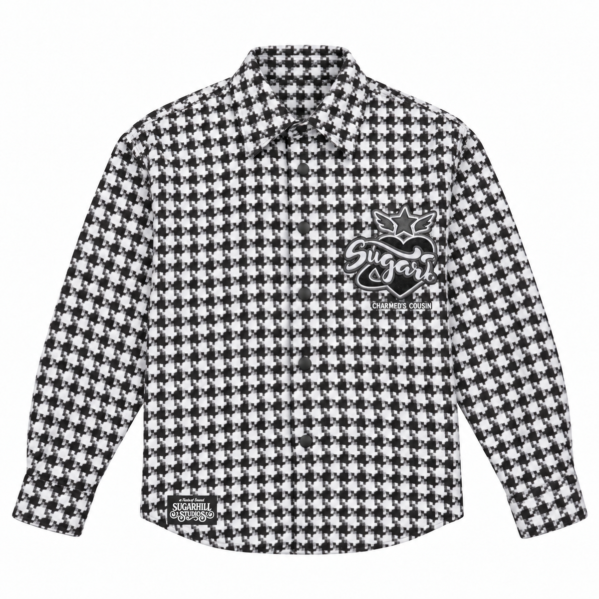 SUGARHILL CHARMED BUTTON-UP SHIRT - BLACK front product flat lay