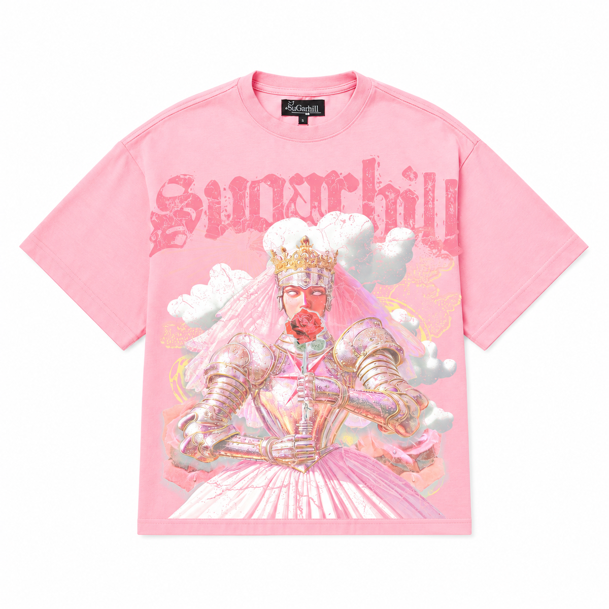 SUGARHILL REGALIA T-SHIRT - PINK front product flat lay