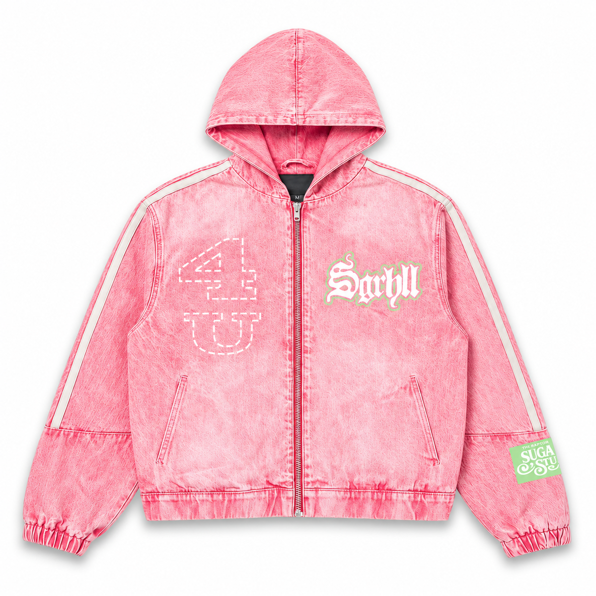 SUGARHILL DIE TRYING JACKET - WASHED PINK DENIM front flat lay