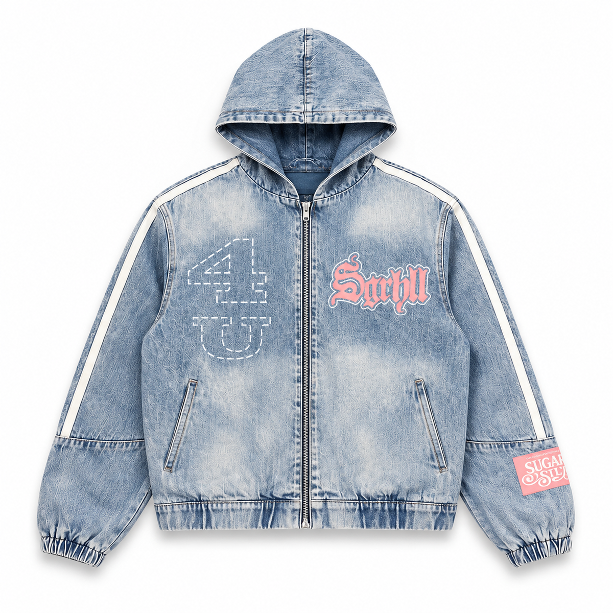 SUGARHILL DIE TRYING JACKET - WASHED BLUE DENIM front flat lay