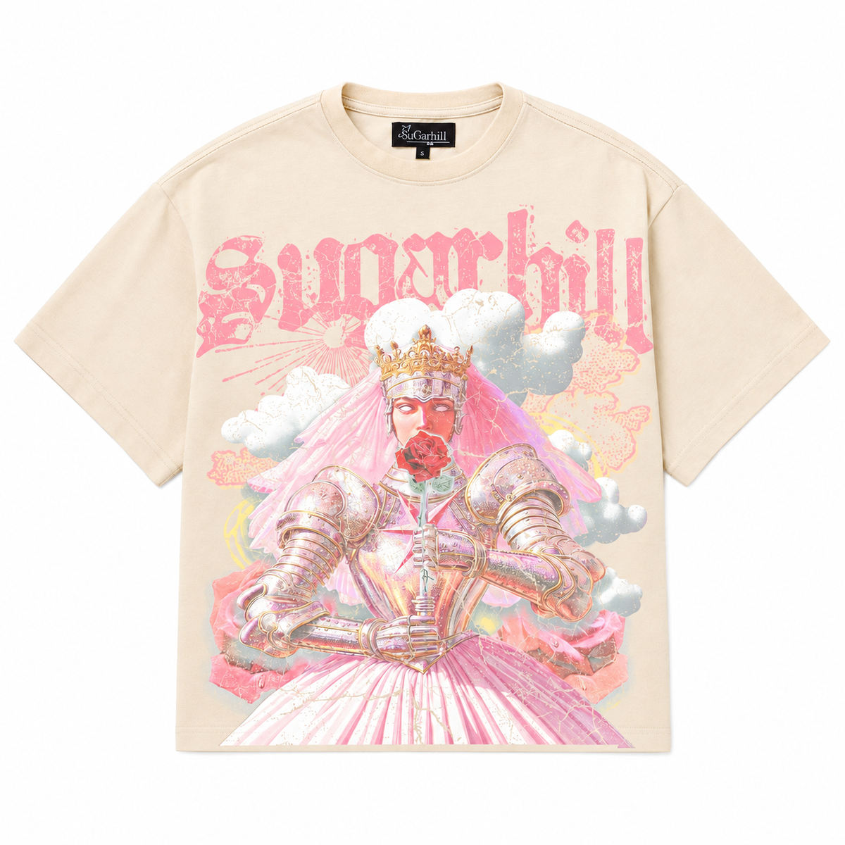 SUGARHILL REGALIA T-SHIRT - CREAM front product flat lay
