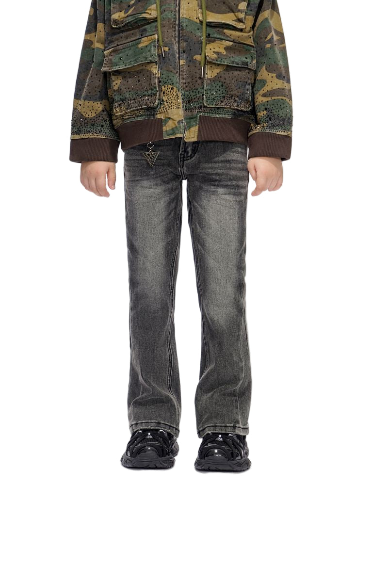 VALABASAS| KIDS JR.STACKED GREY JEANS