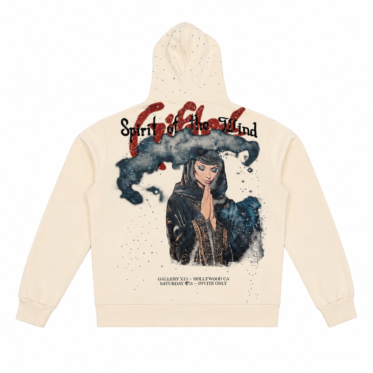 GFTD LA SPIRIT HOODIE CREAM - back flat lay