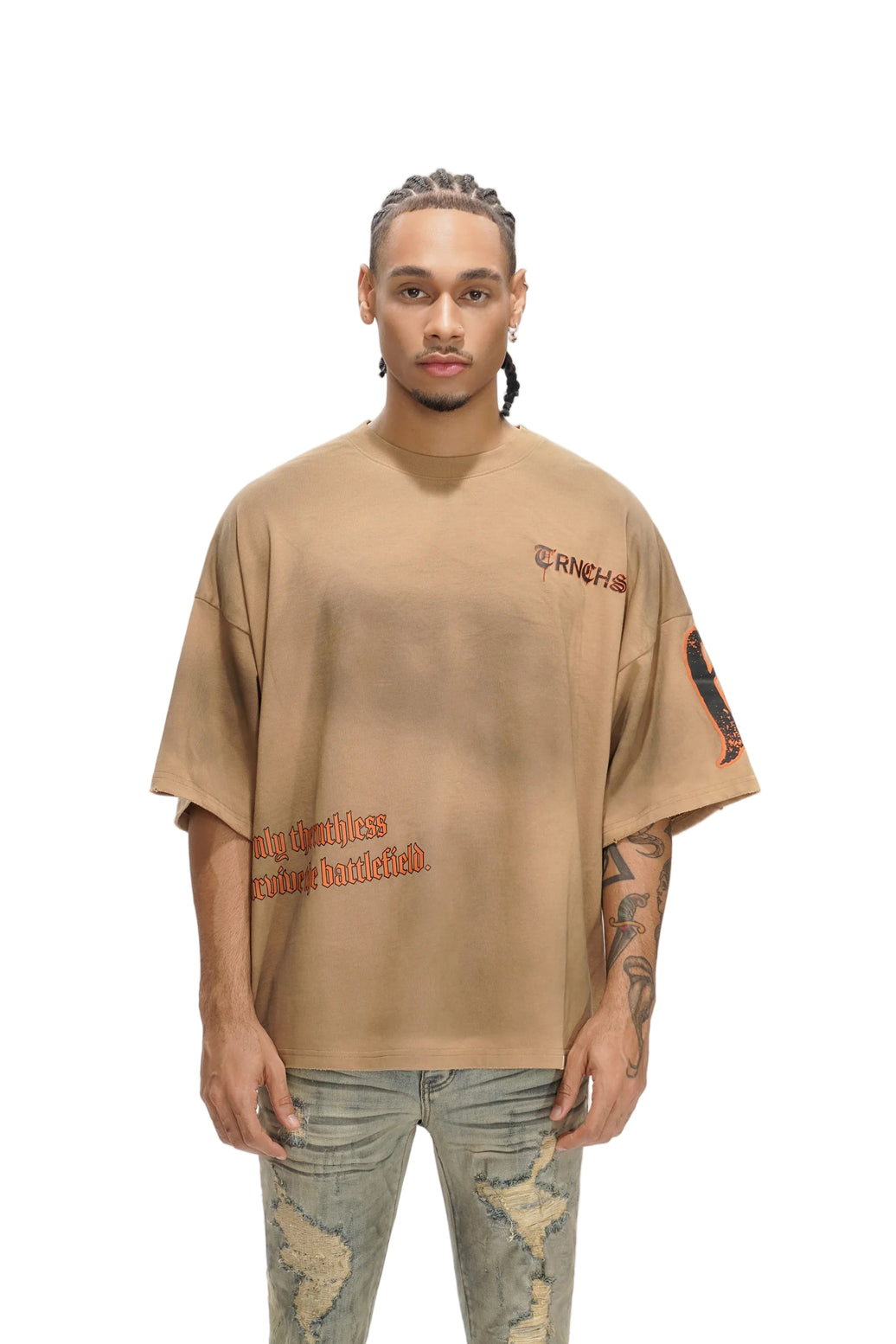 TRNCHS| RUTHLESS SOIL BROWN VINTAGE TEE