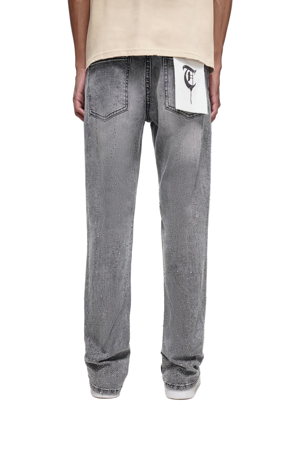 TRNCHS| DICTATOR GREY WASH STACKED JEANS
