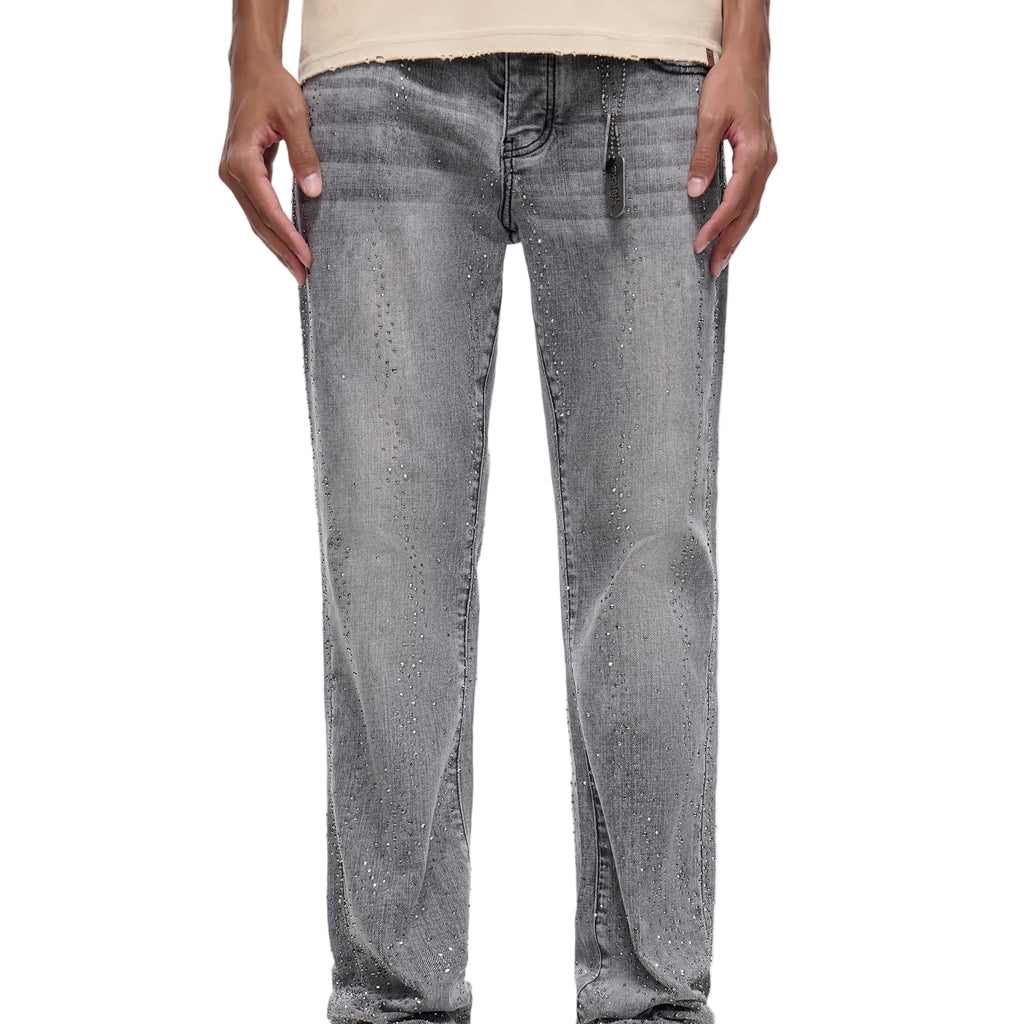 TRNCHS| DICTATOR GREY WASH STACKED JEANS
