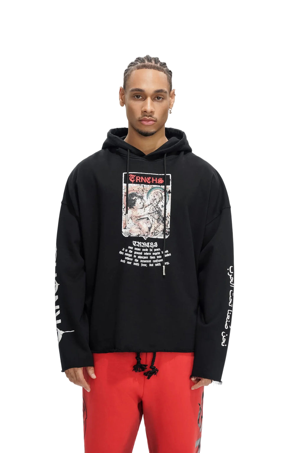 TRNCHS| MILITANT GOTHIC HOODIE BLACK