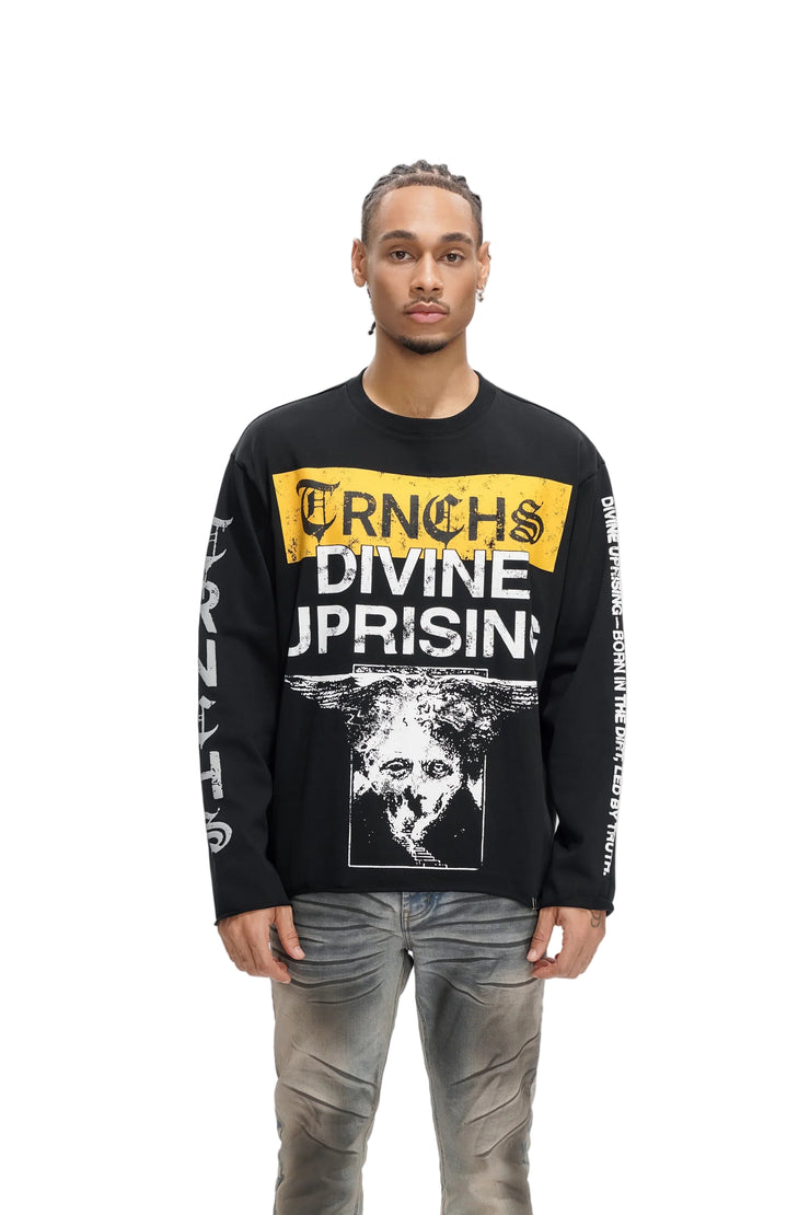 TRNCHS| DIVINE UPRISING BLACK LS TEE