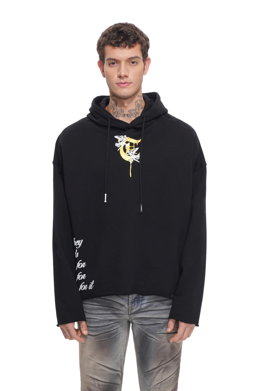 TRNCHS| HEAVEN HAS NO SAINTS BLACK HOODIE