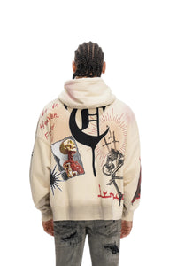 TRNCHS| FORGED IN FIRE OFF WHITE HOODIE