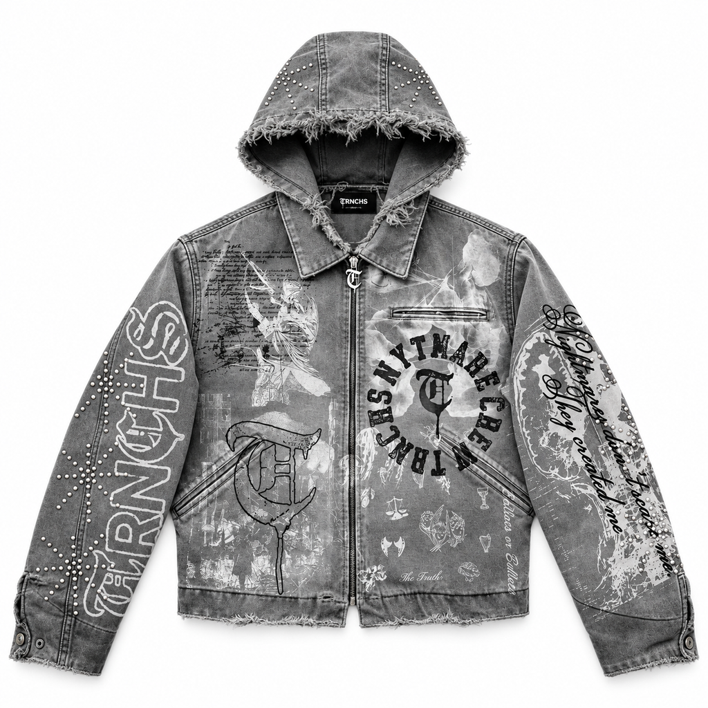 SHADOW REBELLION VINTAGE LIGHT GREY HOODIE