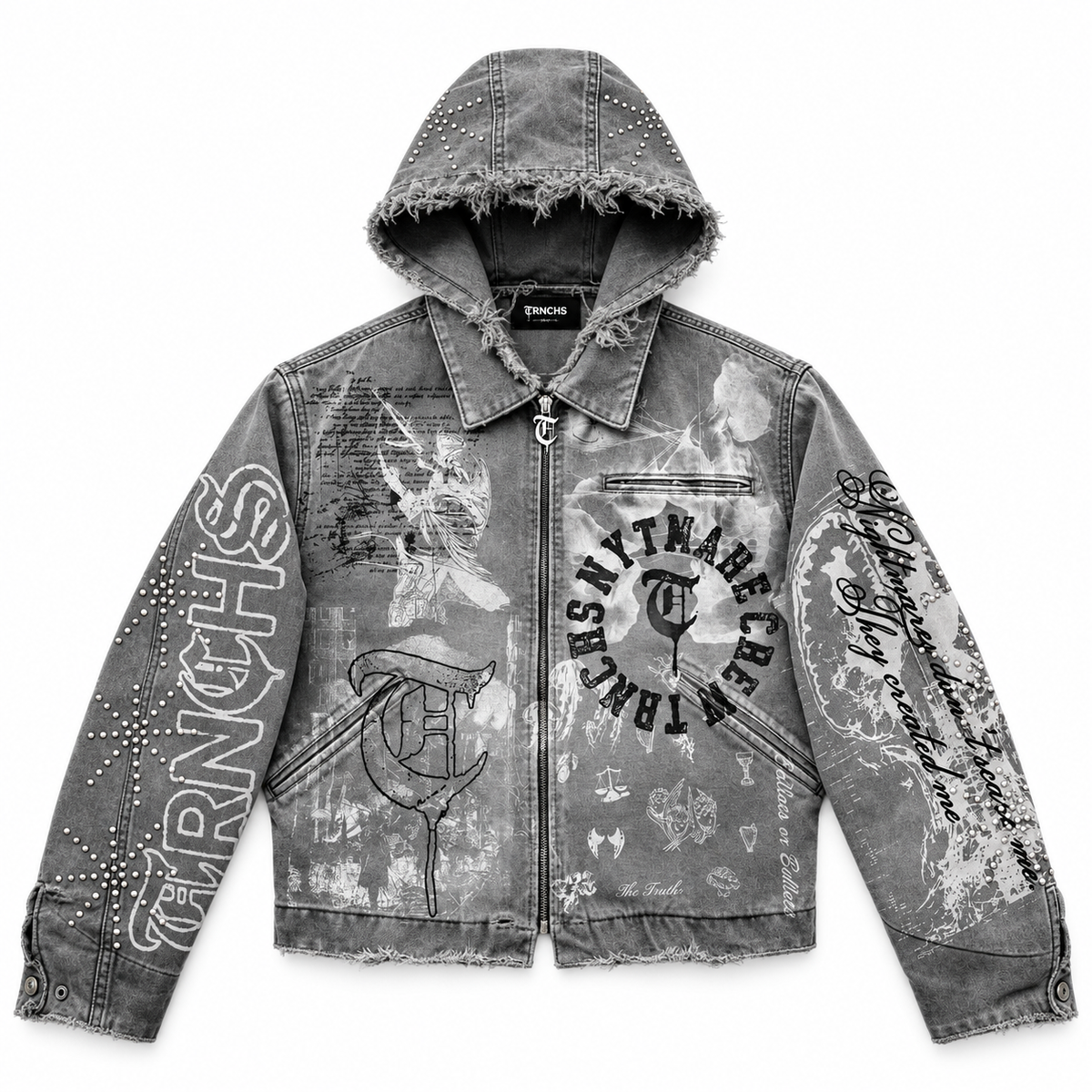 SHADOW REBELLION VINTAGE LIGHT GREY HOODIE