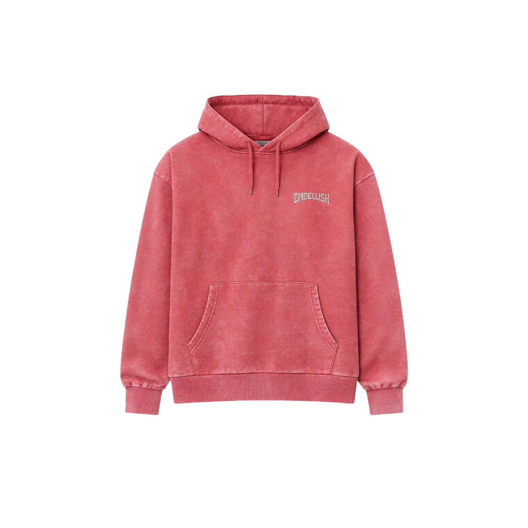 EMBELLISH| ROSE HOODIE VINTAGE RED