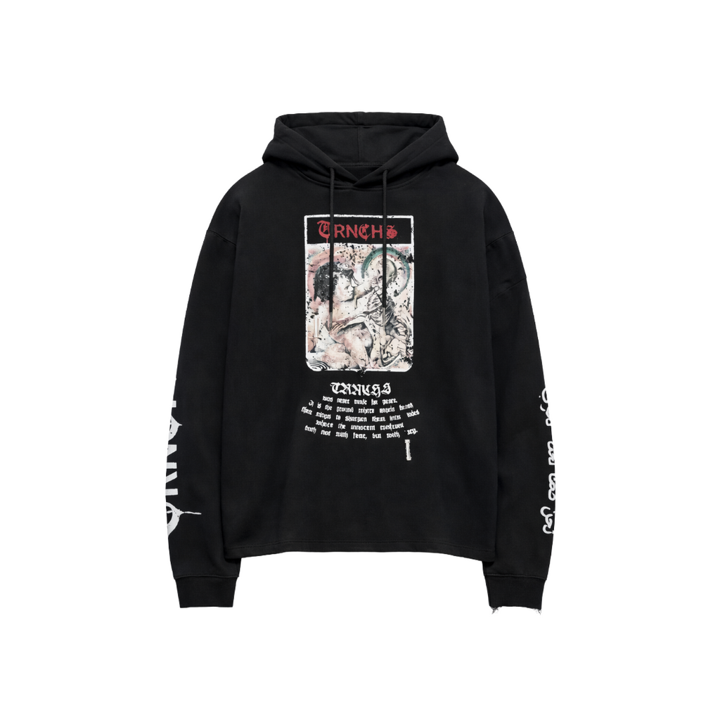 TRNCHS| MILITANT GOTHIC HOODIE BLACK