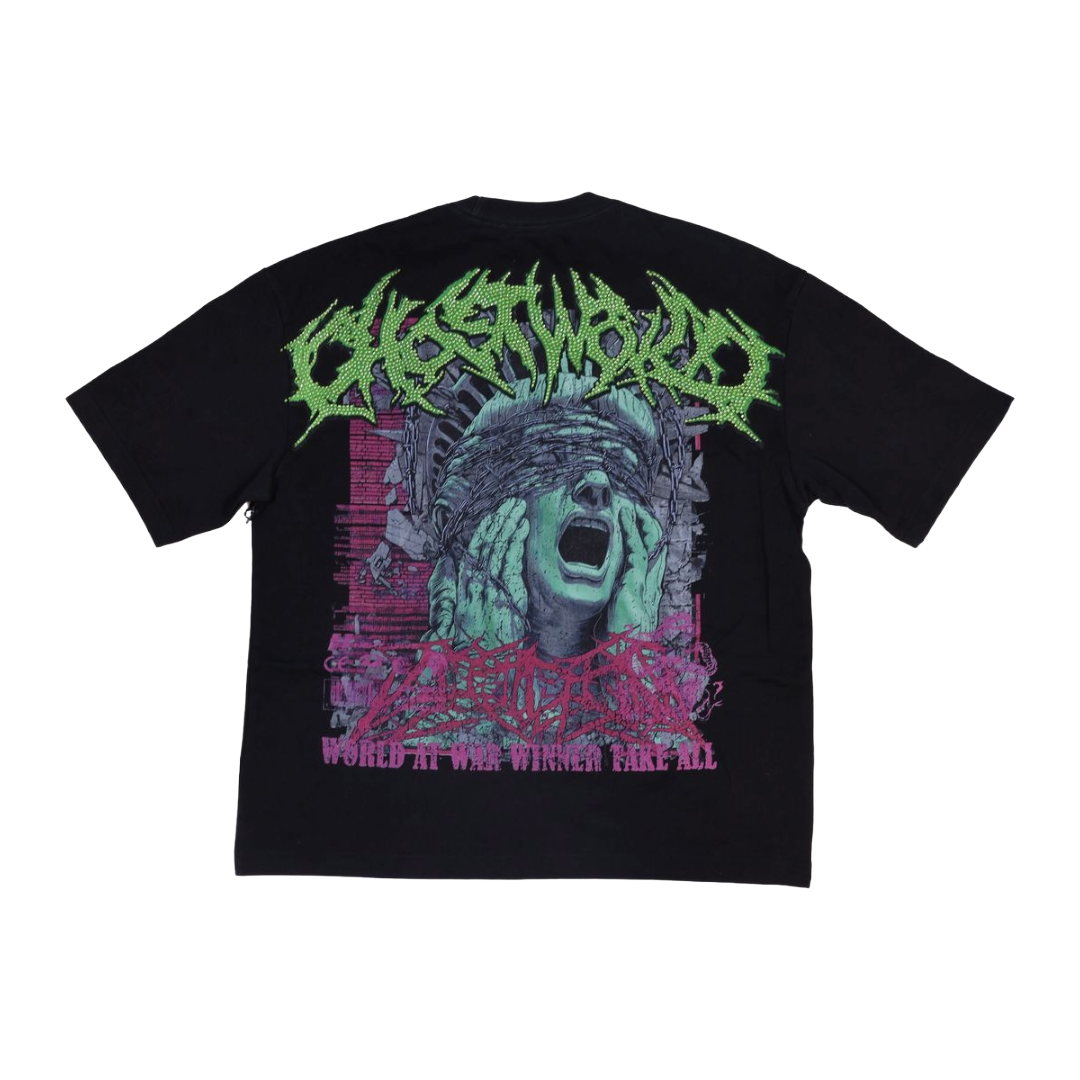 GHST WRLD| WORLD AT WAR TEE BLACK