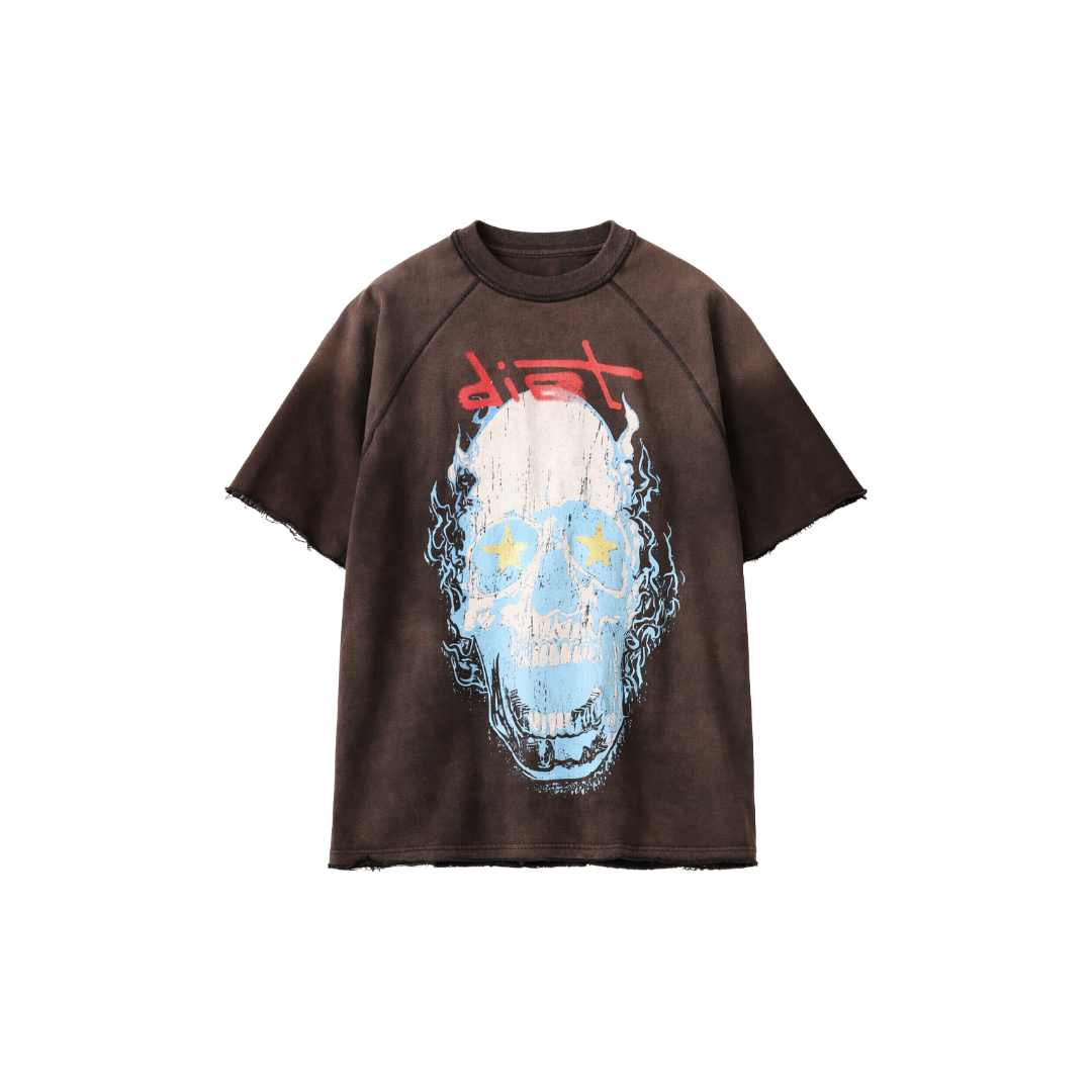 DSM| SKULL HALF SLEEVE VINTAGE BLACK TEE