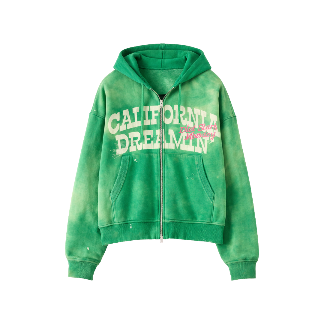 DSM| CALIFORNIA DREAMIN FULL ZIP HOODIE GREEN