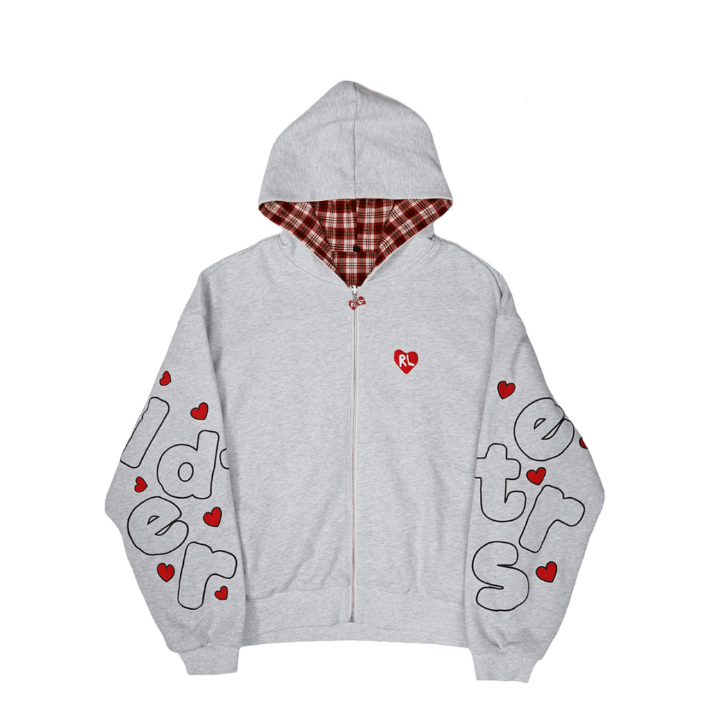 RED LETTERS| LOVE LETTERS SCATTERED ZIP UP HOODIE
