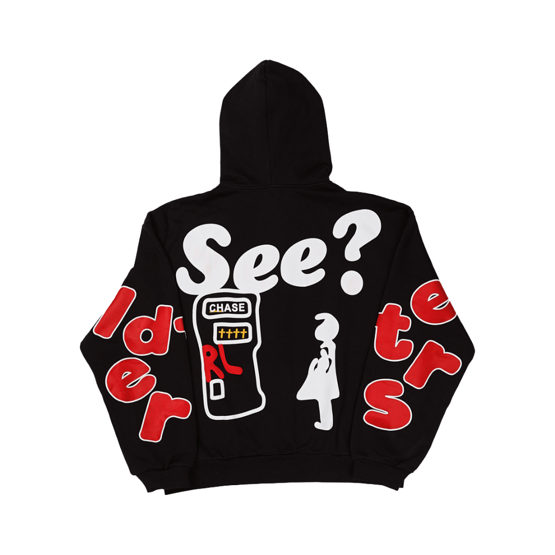 RED LETTERS| I'LL BE AT THE BANK SCATTERED ZIP UP