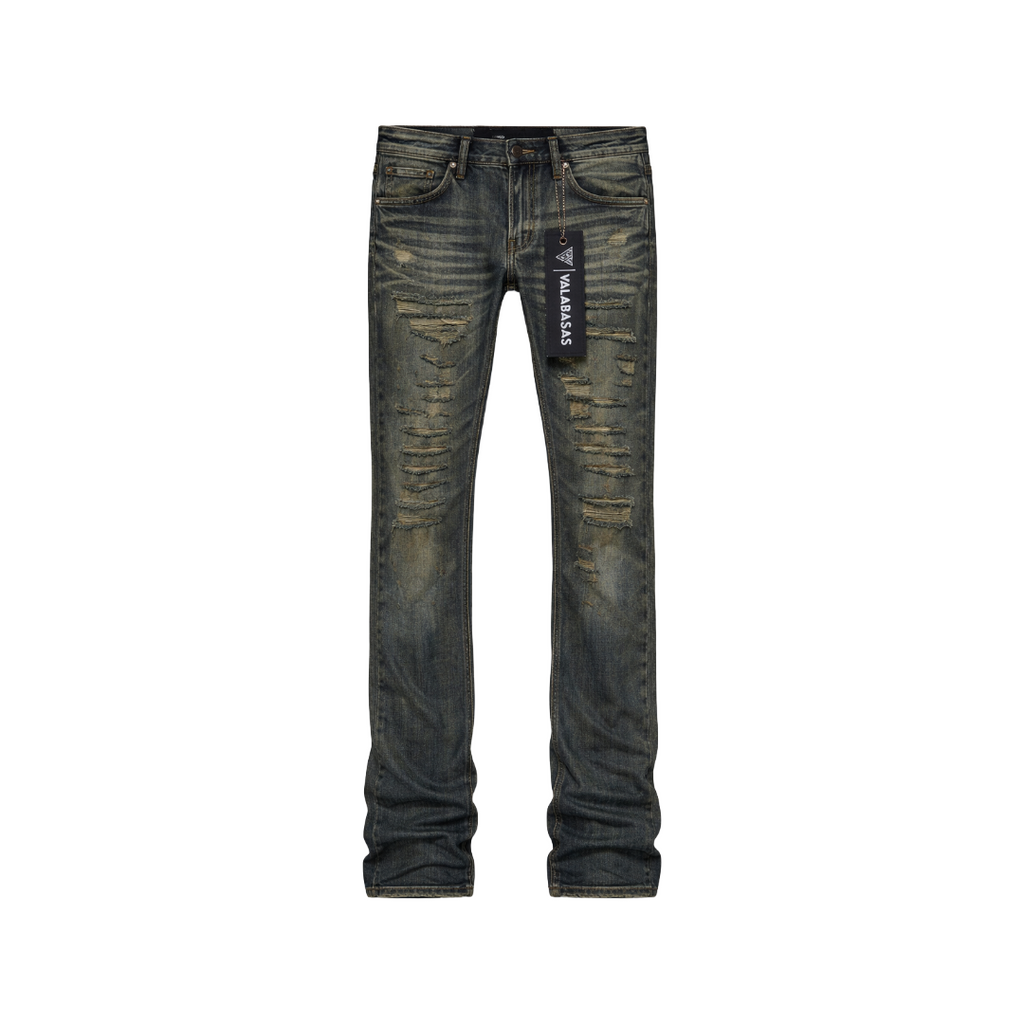 VALABASAS| SABOTAGE STACKED DENIM LT VINTAGE WASH