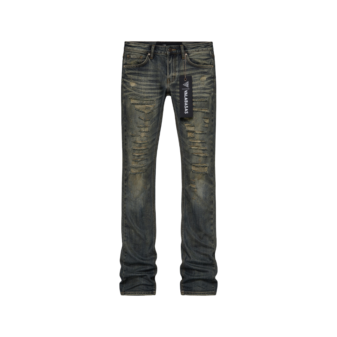 VALABASAS| SABOTAGE STACKED DENIM LT VINTAGE WASH