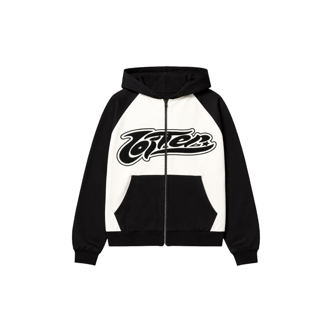 LOITER| JET STREAM ZIP HOODIE BLACK