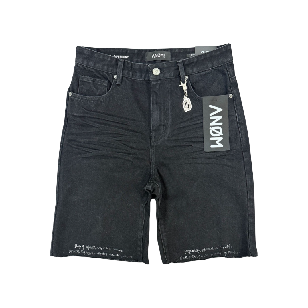 ANOM| FRAME DENIM SHORTS JET BLACK