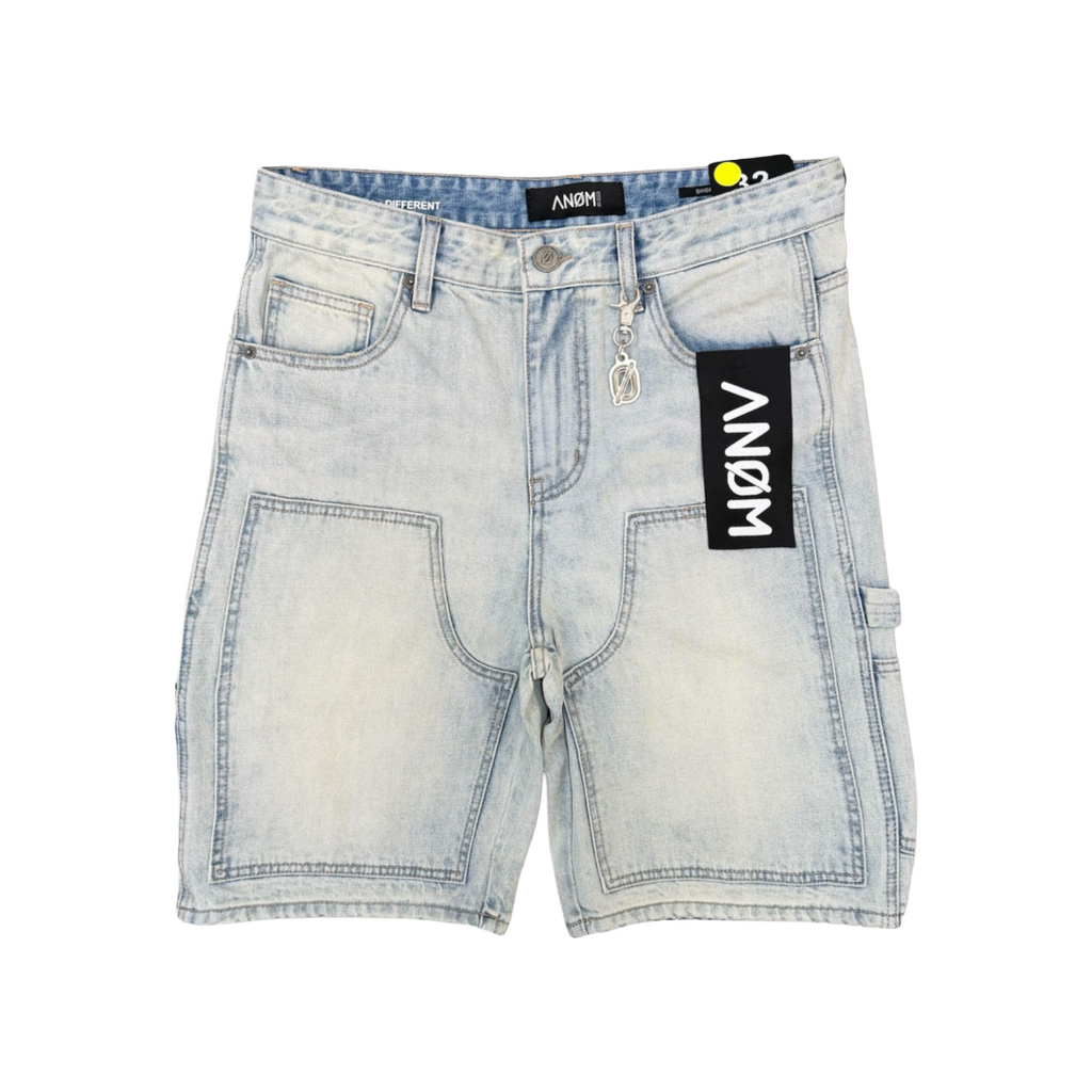 ANOM| BUILDER DENIM SHORTS ICE BLUE
